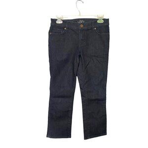 Ann Taylor Loft Modern Kick Crop Denim Jeans Dark Wash Stretchy Wimen’s 27/4P